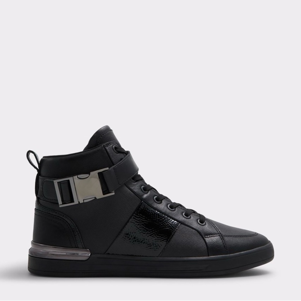 Aldo Black High-Top Sneakers with Metallic Accents